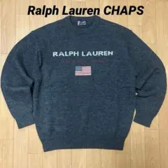 Ralph Lauren Chaps ニットセーター　星条旗　ダークグレー　L