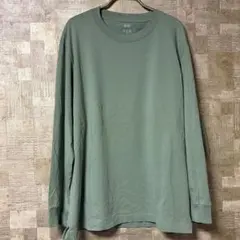 UNIQLO エアリズムコットンUVカットクルーネックT 長袖 グリーン XLのサムネイル