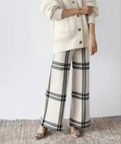 ジャガード ワイドパンツ