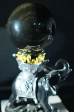 パワーストーン 天然石 クリスタル丸玉 ブラック・ブラック・水晶（金メッキ・シル