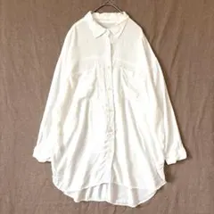 ミスティウーマン／ブラウス シャツ 長袖 トップス オーバーサイズ ホワイト
