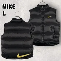90s 銀タグ NIKE ナイキ ダウンベスト スウッシュロゴ L ブラックのサムネイル