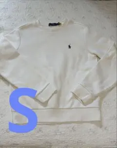 ポロラルフローレン ホワイトクルーネックスウェット