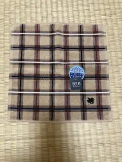 POLO タオルハンカチ ベージュ チェック柄のサムネイル