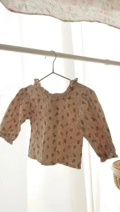 花柄 長袖シャツ ベージュ　80cm