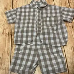PAIR MANON チェック柄 半袖シャツ・ショートパンツセット 110