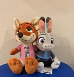 ズートピア2 ペアぬいぐるみ　ニック　ジュディ　ディズニー　zootmpia