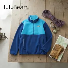 【エルエルビーン】L.L.Bean フリースジャケット ハーフジップ 青