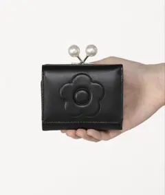 MARY QUANT 三つ折り財布 がま口 パール ブラックのサムネイル