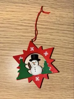 木製 クリスマスオーナメント スノーマン クリスマスツリーのサムネイル