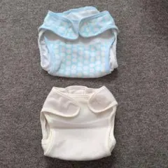 布おむつカバー 2枚セット 水玉模様70と黄色60