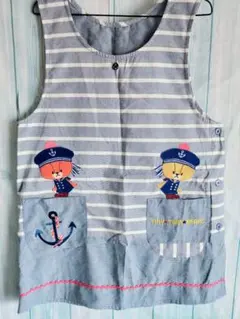 新品★保育士看護師介護士★ルルロロ★くまのがっこう★デニム切替エプロン