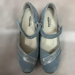 benebis ストラップパンプス ブルー スエード調のサムネイル