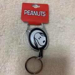 PEANUTS スヌーピー リール付きキーホルダー　メタリール　ウッドストック