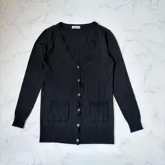 ESPRITMUR/長袖/ニットカーディガン/M/黒/毛混/Vネック/綺麗めのサムネイル