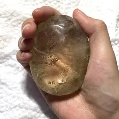 super 金運　シトリン　スモーキークォーツ　握り石