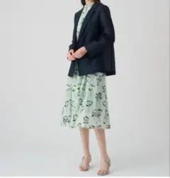 極美品】アナイ デニム ノーカラージャケット シルク混 ジップアップ