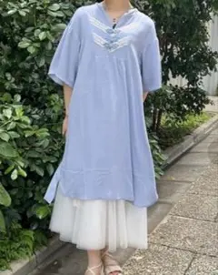 まとめ売りaxse femme クラシカルブラウス×チャイナレイヤードスカート 