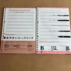 マルマン 書きやすいルーズリーフ 音楽12段 B5 30枚 2冊セットのサムネイル