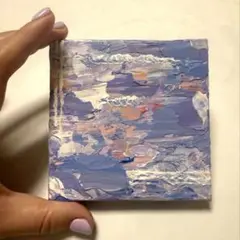 素敵なキラキラした絵（自作のアクリル画）10㎝×10㎝×1.4㎝）