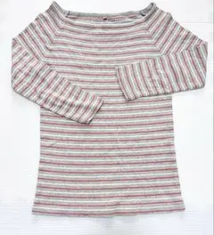 Honeys シネマクラブ スクエア襟 ボーダー 7分袖 ボードT