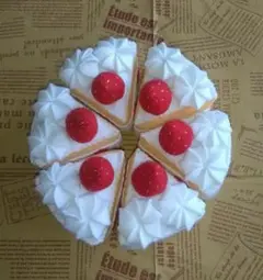 フェルト　おままごと　いちごケーキセット