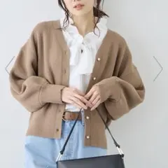 スフレニットシリーズ パールボタンショートカーディガン/イージーケア