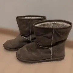 ムートンブーツ　ボア付き　ブラウン系　LL　大きめ　裏起毛
