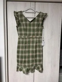 グリーンチェック ノースリーブワンピースのサムネイル