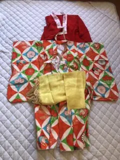 赤　オレンジ　着物