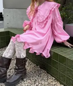 w closet Amふりふりミニワンピ ピンクのサムネイル