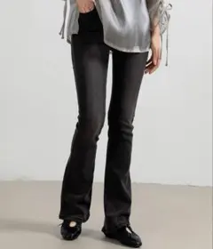 ハイウエスト ストレッチ フレア ブーツカット デニムパンツ レディース