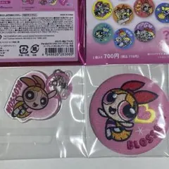 パワーパフガールズ　ブロッサム　刺繍缶バッジ　　めじるしチャーム　⭐️2点　⭐️新品