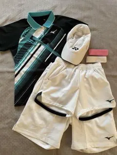 Mizuno テニスウェア Lサイズ セット+ Yonex キャップ +ハチマキ