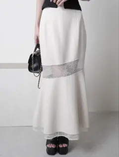 LIP SERVICE インナーショーパン付レース切替マーメイドスカート