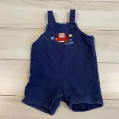 ミキハウス ネイビー　オーバーオール　車刺繍