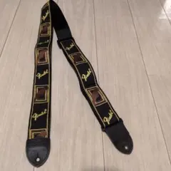 Fender ギターストラップ モノグラム 黄色 ブラック