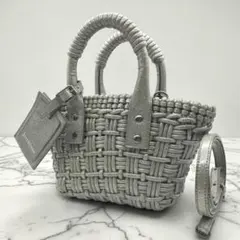美品 バレンシアガ ネオバスケット ショルダーバッグ シルバー かごバッグ シルバー（銀色）系 BALENCIAGA(バレンシアガ) かごバッグ(レディース