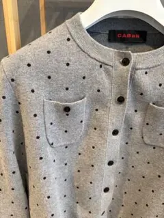 cabanドットジャカードクルーネックカーディガン ニット