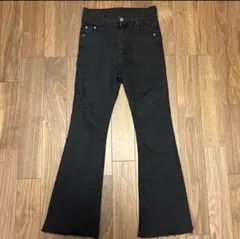 00s archive black flare denim opium y2k