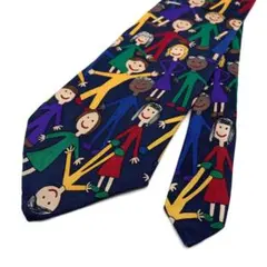 ビンテージ ネクタイ セーブザチルドレン お絵描き アート 子供 チャリティー