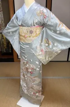 正絹上品な訪問着4点フルセット 訪問着　袋帯　帯締め帯揚げ