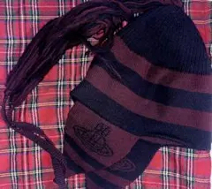 ヴィヴィアン Vivienne Westwood ニット帽 赤 紺ボーダーのサムネイル