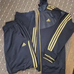 adidas メンズジャージ上下セット 黒/金