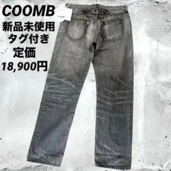 新品COOMB クーム タグ付 ダメージ加工 シンチバックY2Kデニム 40のサムネイル