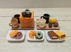 ミニチュア ハンドメイド 皿 トレー カフェ ドーナツ コーヒー パン
