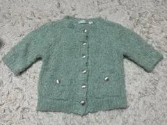 moussy ミントグリーン ニットカーディガン 半袖
