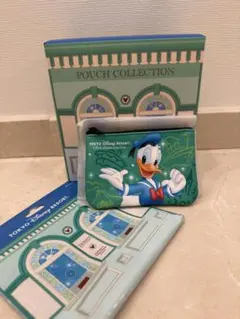 【ディズニー公式】　ポーチ　ドナルド　パークチケット柄