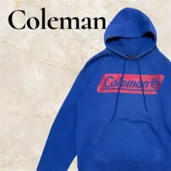 90s Coleman プルオーバー ビックロゴパーカー 青 USA コールマンのサムネイル