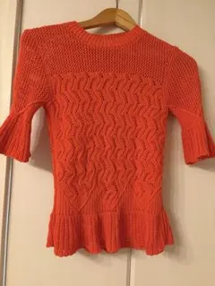SEE by CHLOE メッシュ　ニット　オレンジレッド　セーターのサムネイル